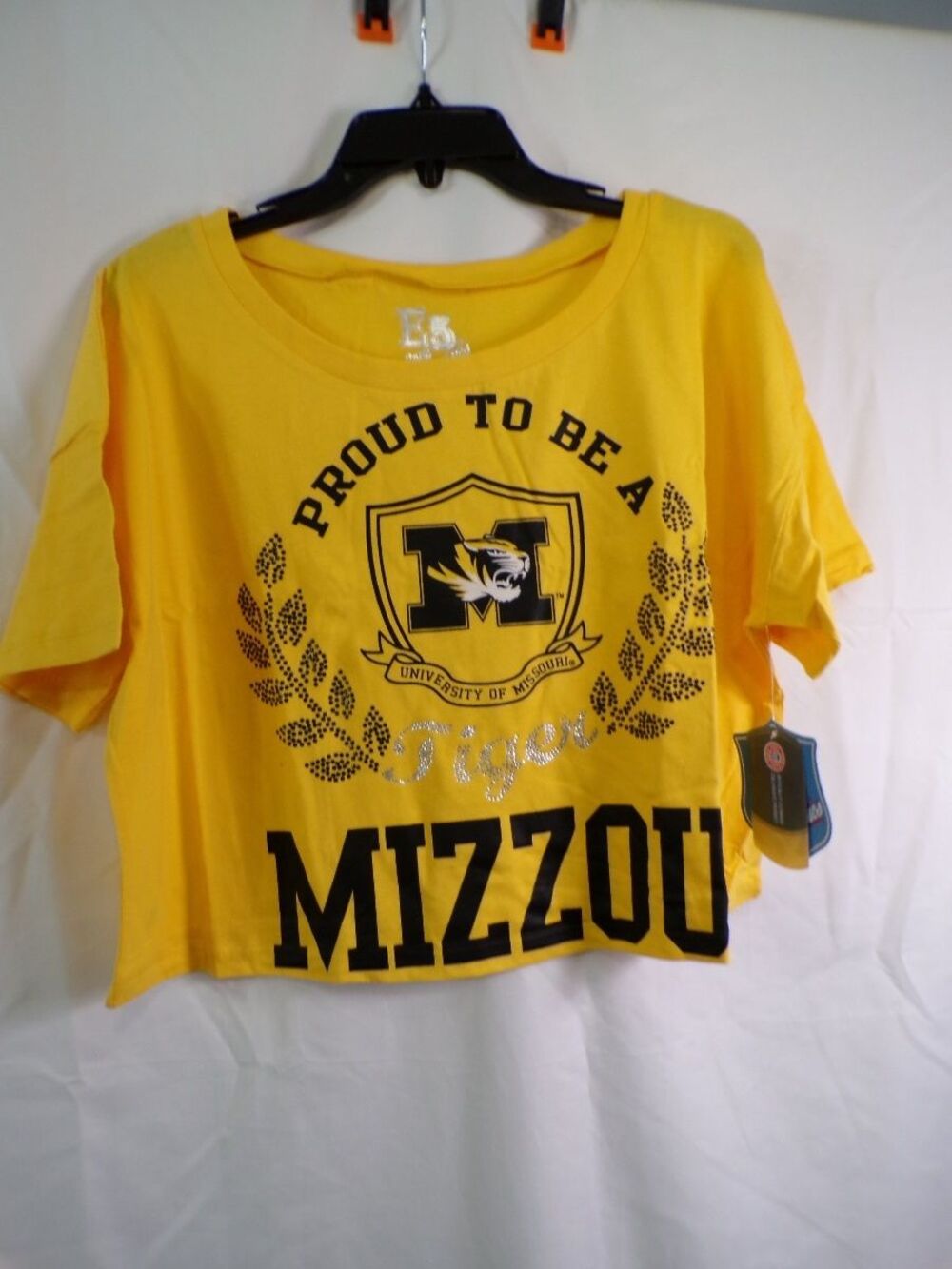 E5 College Classics Women's Mizzou Missouri Tigers Cropped T-Shirt L